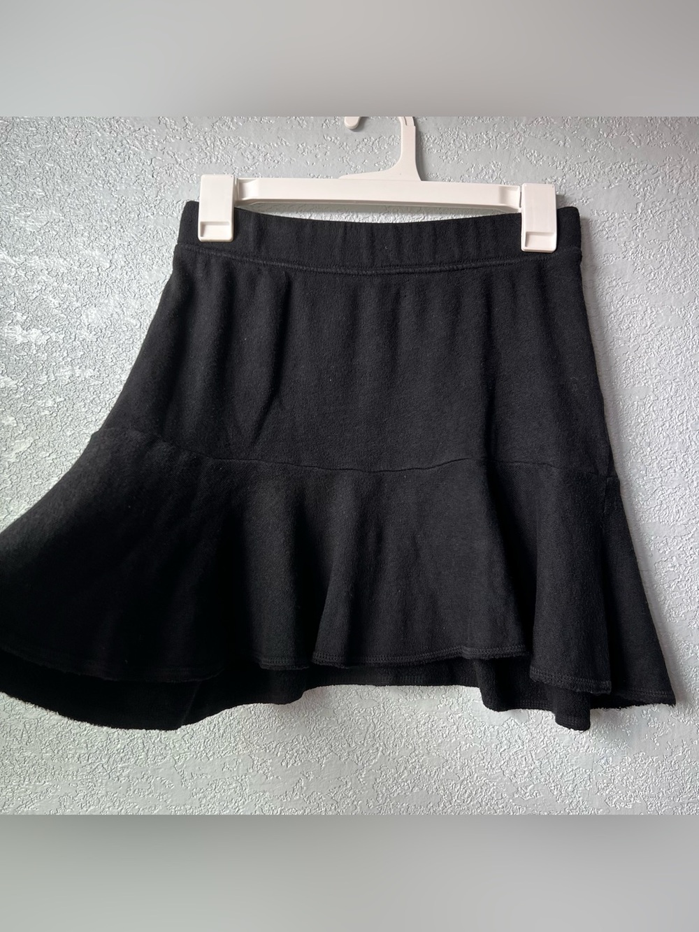 Vintage Sam & Gela Black Ruffle Mini Skirt Made in USA 90s Y2K Petite